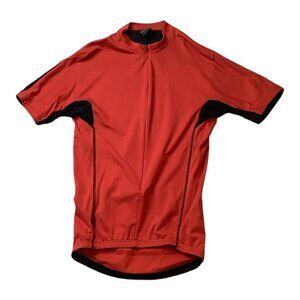 Nike Dri-Fit Red Athletic Bike Cycling Short Sleeve Zip Up Shirt Size Medium